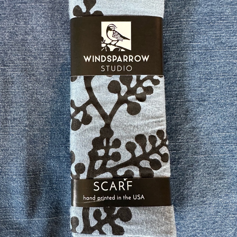 Windsparrow Studio Blue and Black Scarf
